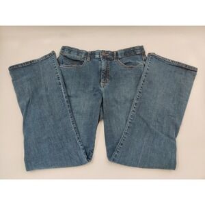 Lee Womens Mid Rise Bootcut Jeans Medium Wash Flap Pocket Size 12M